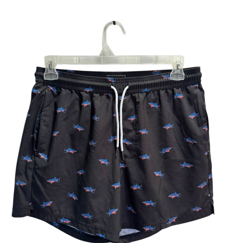 surfcuz Men's Black Blue Swim Trunks Size L